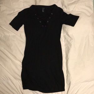 Forever 21 Black Lace Up Dress